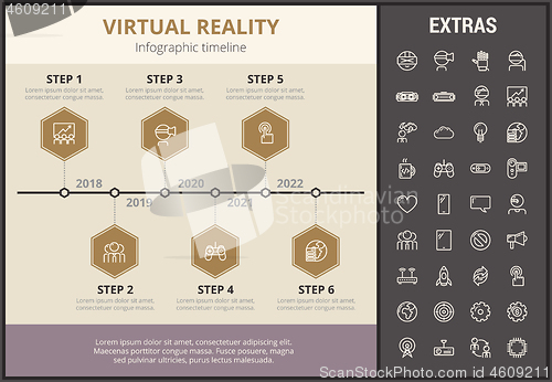 Image of Virtual reality infographic template and elements.