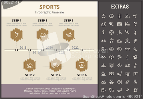 Image of Sports infographic template, elements and icons.