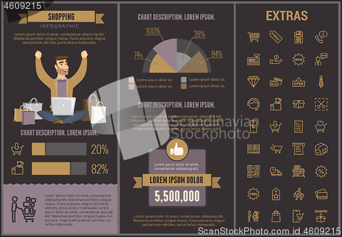 Image of Shopping infographic template, elements and icons.