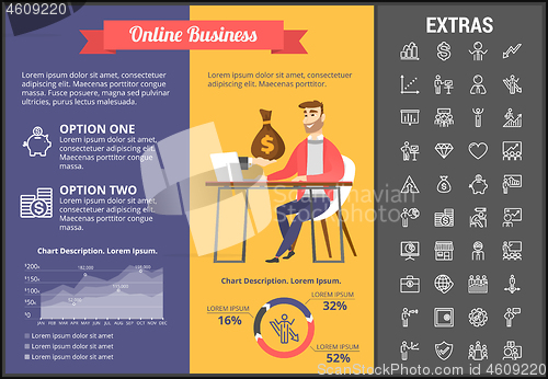 Image of Online business infographic template and elements.