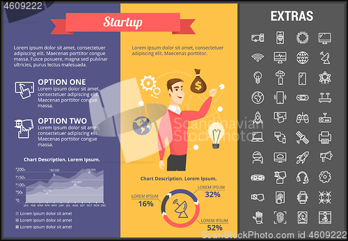 Image of Startup infographic template, elements and icons.