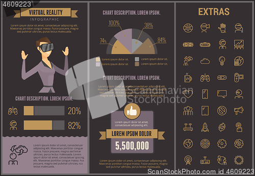 Image of Virtual reality infographic template and elements.