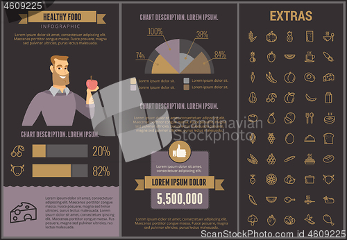 Image of Healthy food infographic template, elements, icons