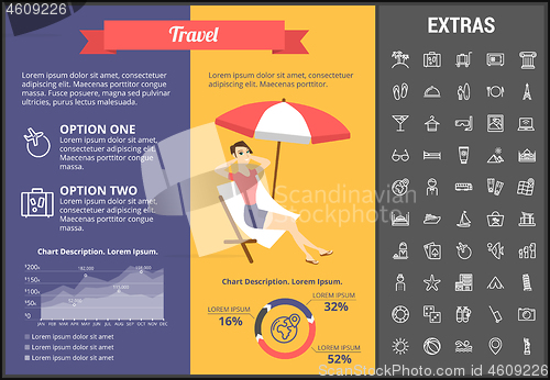 Image of Travel infographic template, elements and icons.