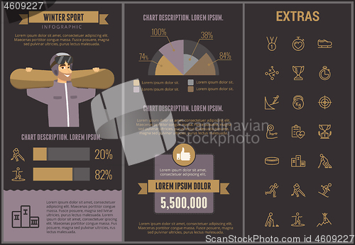 Image of Winter sport infographic template, elements, icons