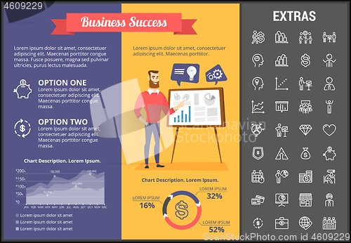 Image of Business success infographic template and elements