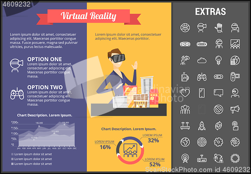 Image of Virtual reality infographic template and elements.