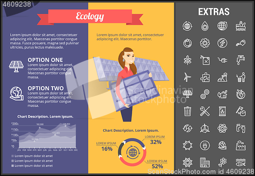 Image of Ecology infographic template, elements and icons.