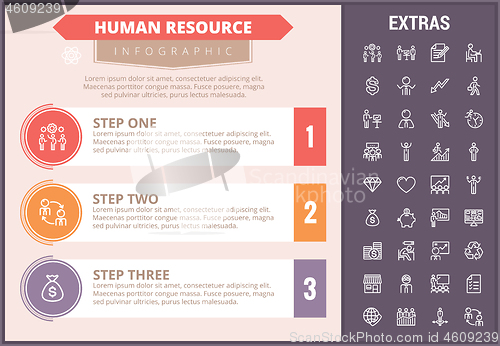 Image of Human resource infographic template and elements.