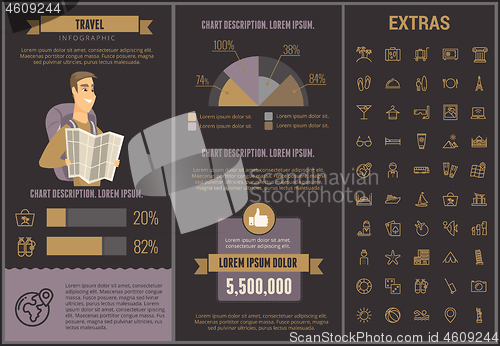 Image of Travel infographic template, elements and icons.