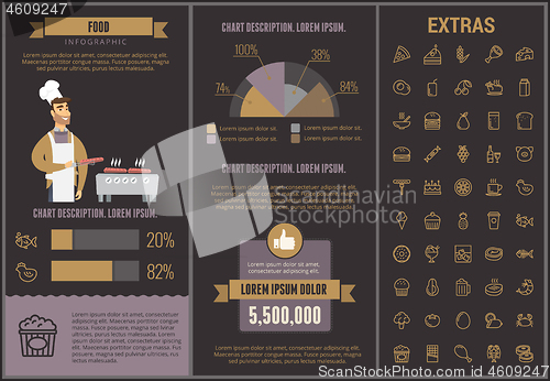 Image of Food infographic template, elements and icons.