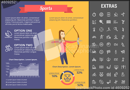 Image of Sports infographic template, elements and icons.