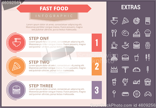 Image of Fast food infographic template and elements.