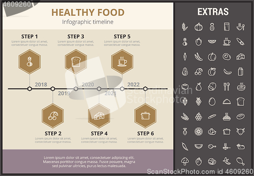 Image of Healthy food infographic template, elements, icons