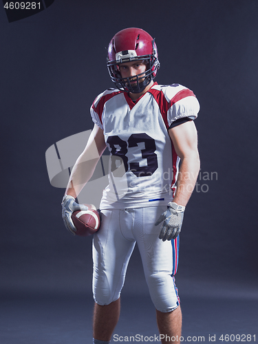 Image of American Football Player isolated on gray