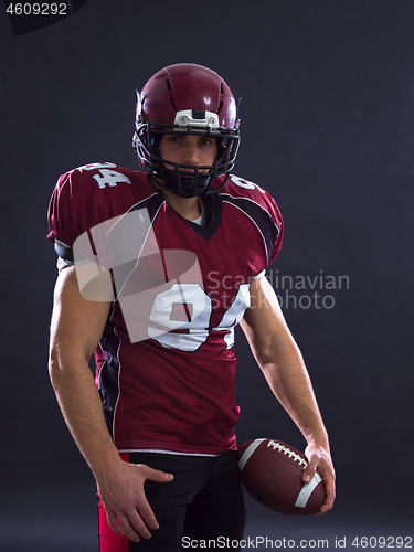 Image of American Football Player isolated on gray