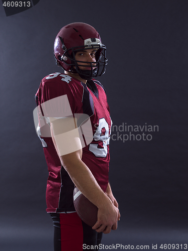 Image of American Football Player isolated on gray