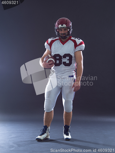 Image of American Football Player isolated on gray