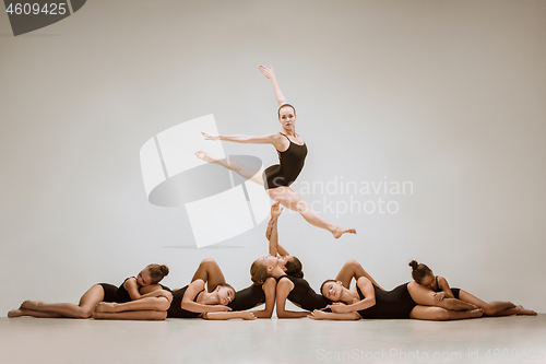 Image of The group of modern ballet dancers