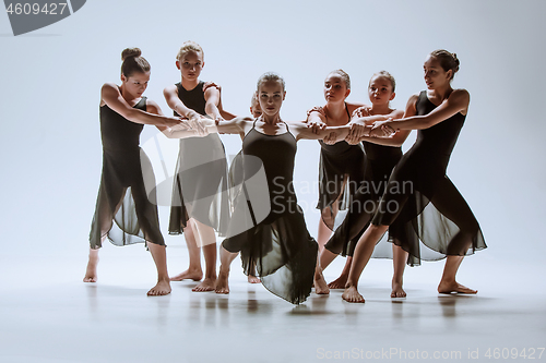 Image of The group of modern ballet dancers