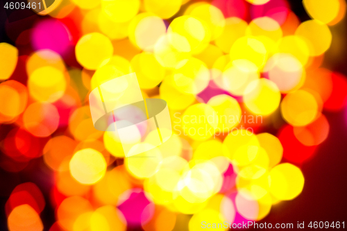 Image of multi-colored bokeh on a black background