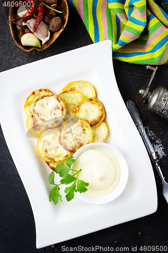 Image of fried yellow zucchini 