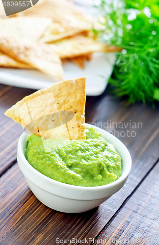 Image of nachos with guacamole