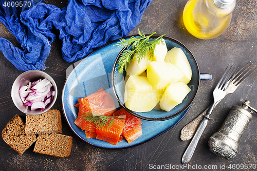 Image of potato with fish