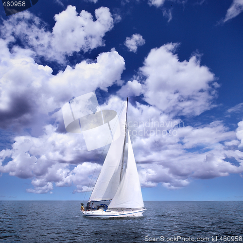 Image of Sailing boat in the wind 