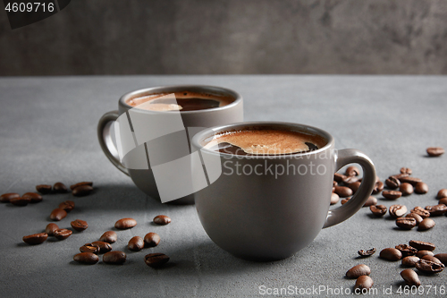 Image of two cups of fresh homemade coffee