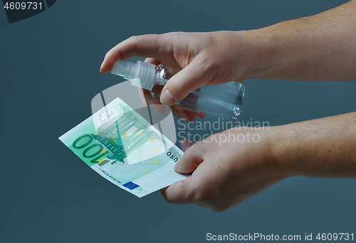 Image of money disinfection