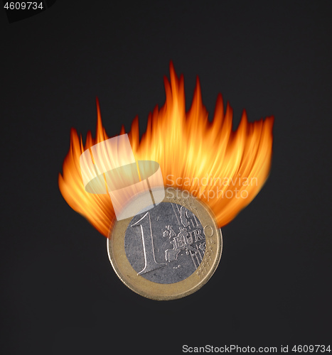 Image of burning euro coin