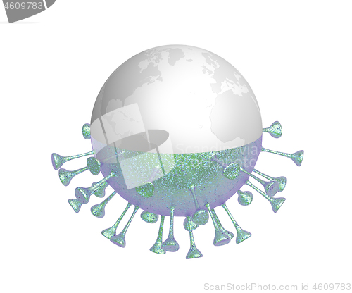 Image of Virus and planet earth concept illustration