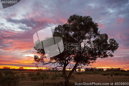 Image of Outback sunrise landscape Australia