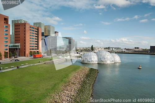 Image of Rotterdam urban district with modern buildings