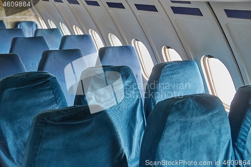 Image of Airliner interior old seats