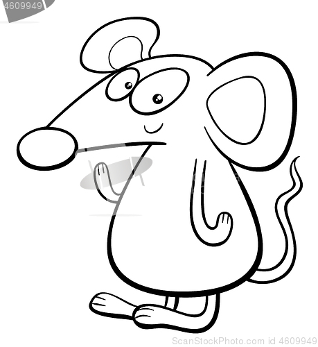 Image of cartoon mouse coloring page