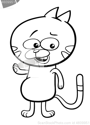 Image of cartoon cat coloring page