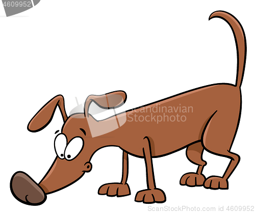 Image of sniffing dog cartoon