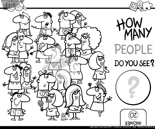 Image of counting people game coloring page