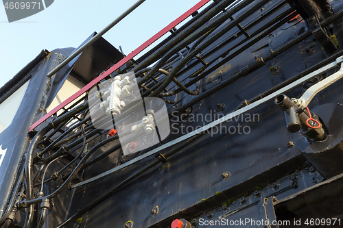 Image of old steam locomotive close-up