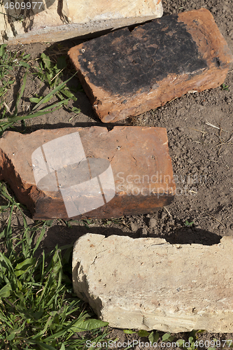 Image of Old bricks on the ground