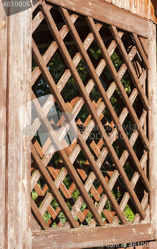 Image of wooden lattice arbor