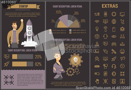 Image of Startup infographic template, elements and icons.