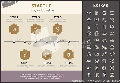 Image of Startup infographic template, elements and icons.