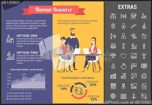 Image of Human resource infographic template and elements.