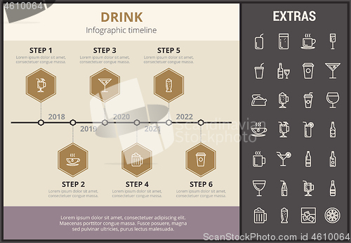 Image of Drink infographic template, elements and icons.