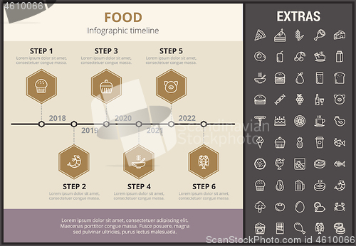 Image of Food infographic template, elements and icons.