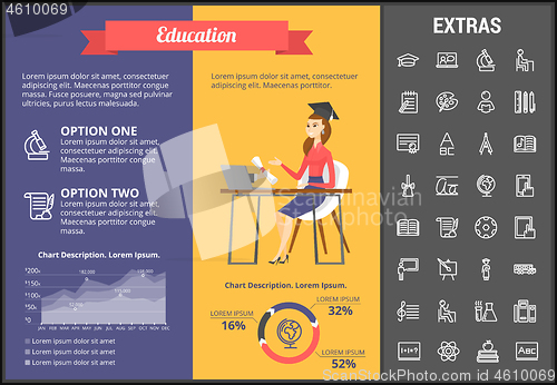 Image of Education infographic template, elements and icons