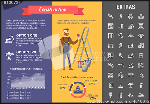 Image of Construction infographic template and elements.